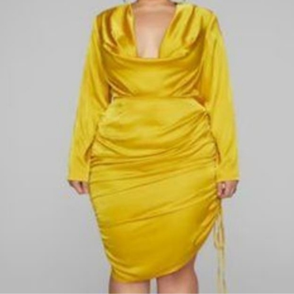 NWT FTF Ruched Cow Neck dress size 1X